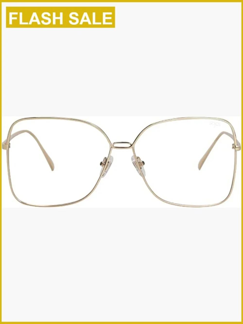 Trendy Square Oversized Sunglasses UV400 Metal Frame